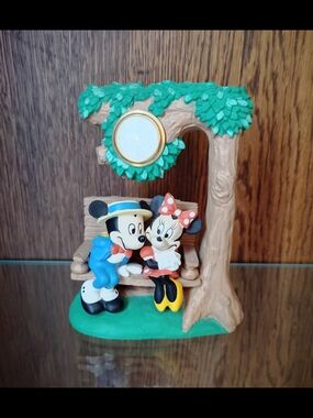 Mickey & Minnie Park Bench Figurine with Tree Clock - Multicolor